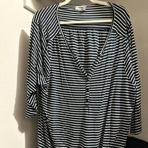 Old Navy Blue Tunic with White Stripes! Size 3x